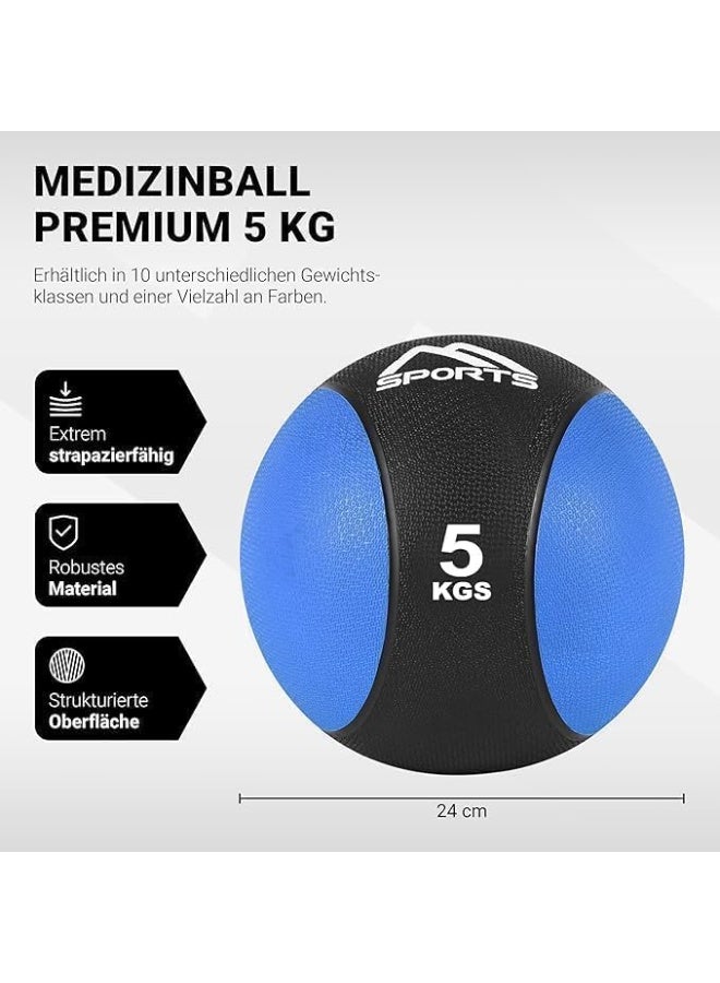 Medical Ball 5 kg | Professional Studio Quality | For Gym, Fitness Training, Body Building, Physical Therapy, Rehabilitation | Various Colors - Image 4